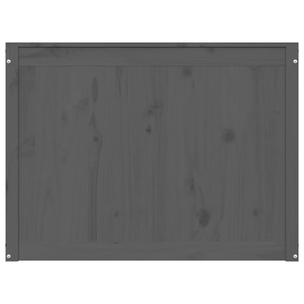 Contenitore per Bucato Grigio 88,5x44x66 cm Legno Massello Pino 823571