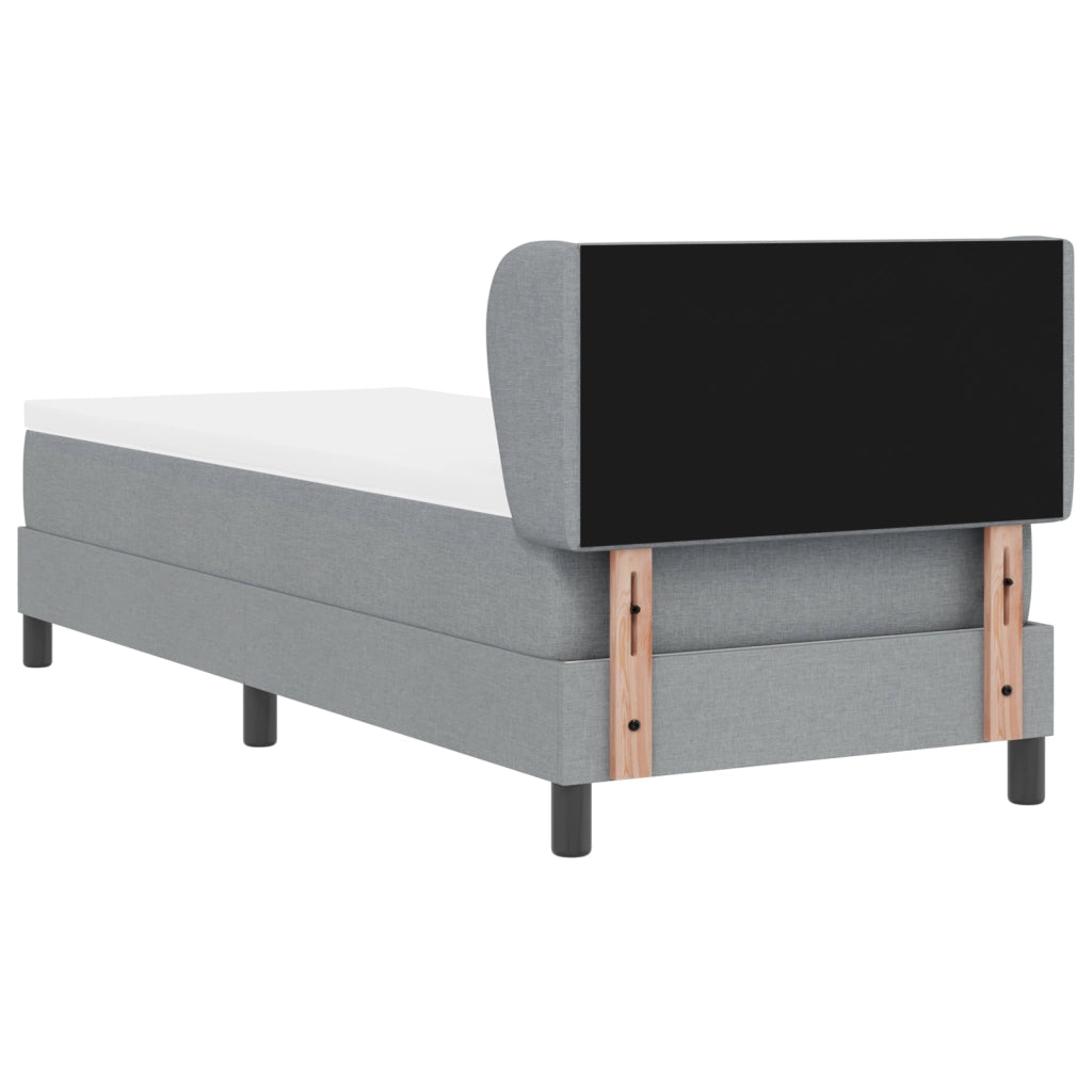 Letto Box Spring con Materasso Grigio Chiaro 80x200 cm Tessuto