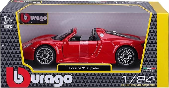 BBURAGO Porsche 918 Spyder Scala 1:24, Replica Diecast con Portiere Apribili, Licenza Ufficiale Porsche,Eta 3+