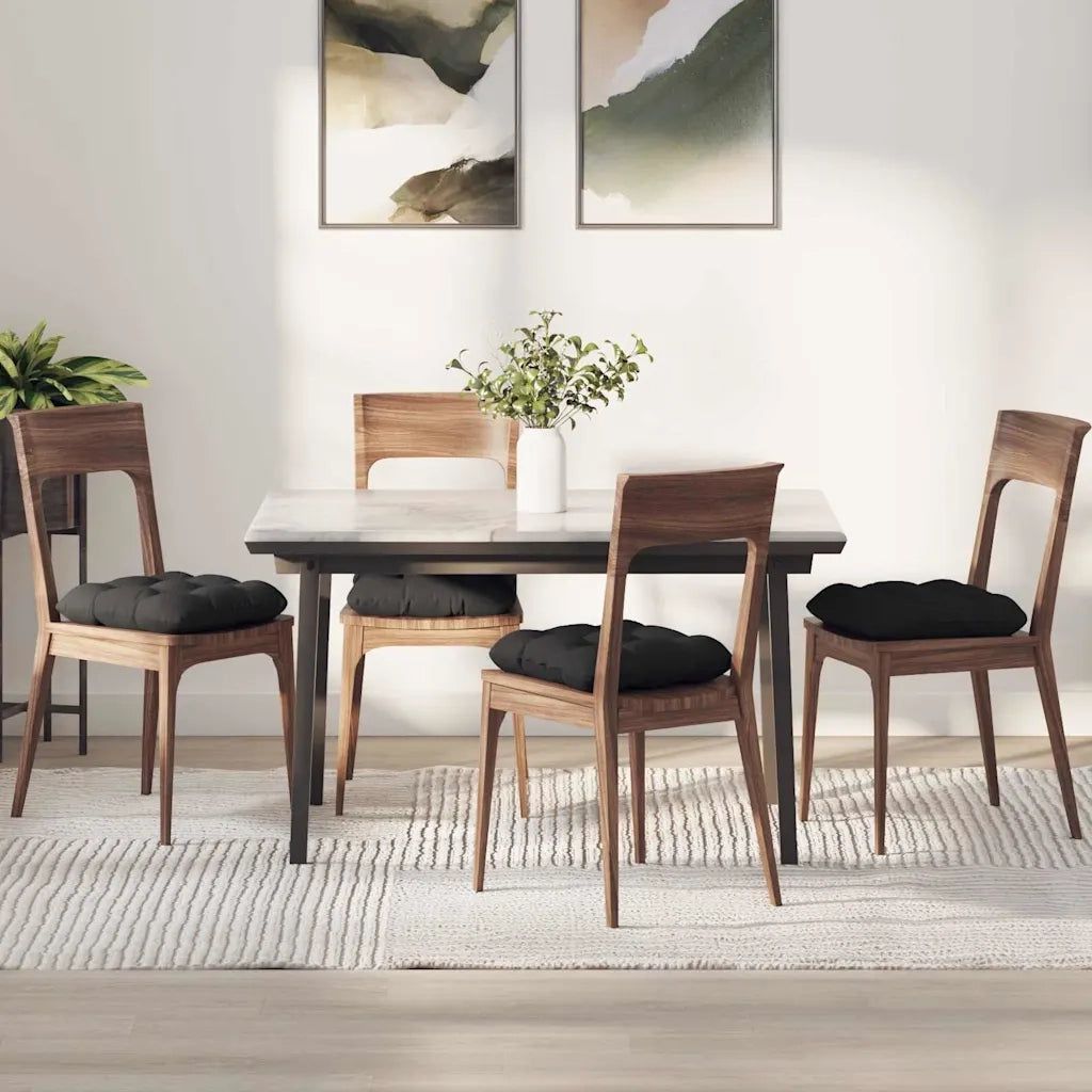 Cuscini per Seduta 4 pcs Nero 45 x 45 cm Tessuto in Microfibra