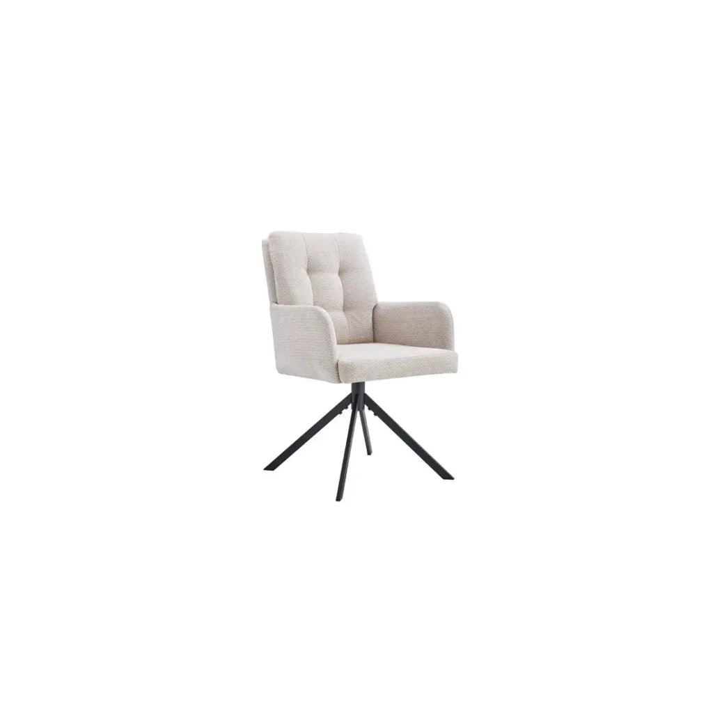 Sedia girevole PLUMO - Tessuto beige - L50 x H85 x P62 cm