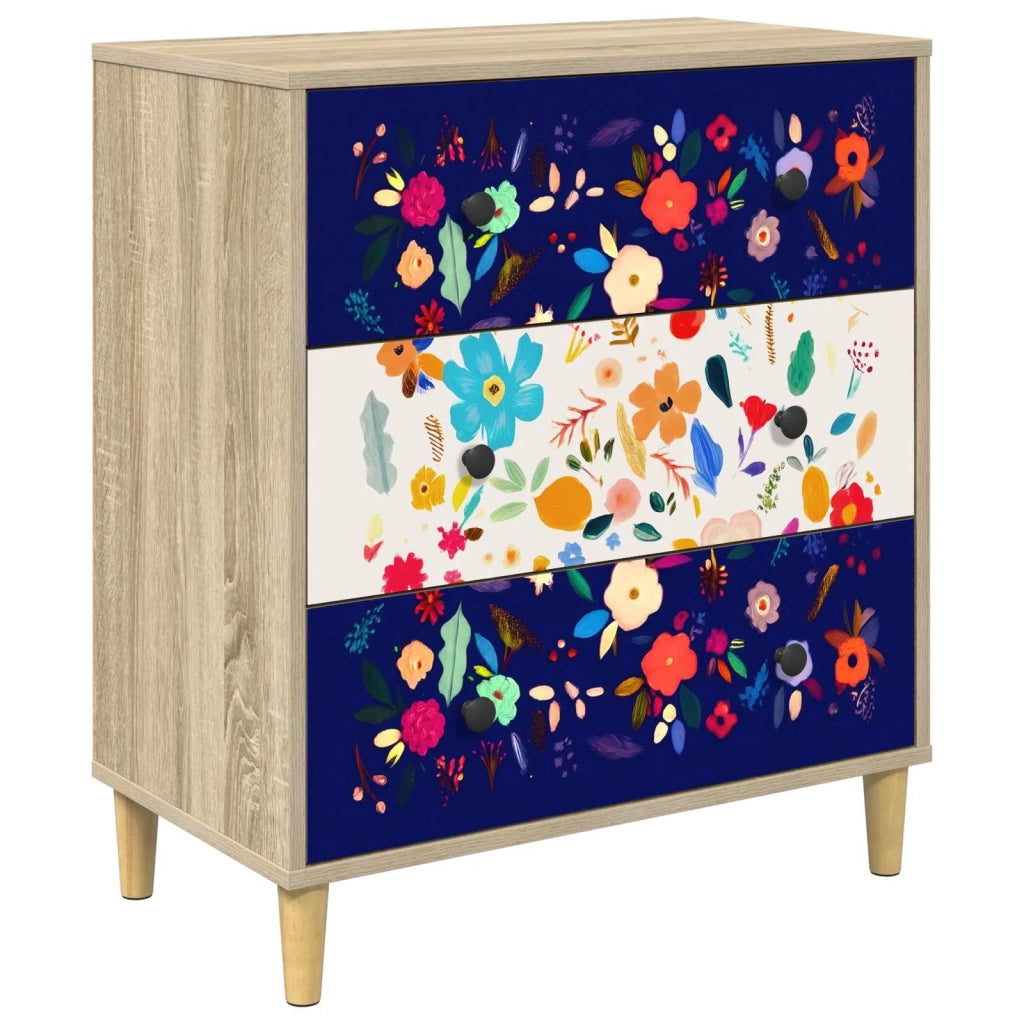 Cassettiera MAINZ Stampa floreale 66 x 36,5 x 75 cm Sonoma 8007364