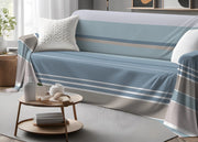 Telo Arredo Granfoulard Copritutto Salvadivano 100% Cotone Dis. Scia - Singolo - Azzurro