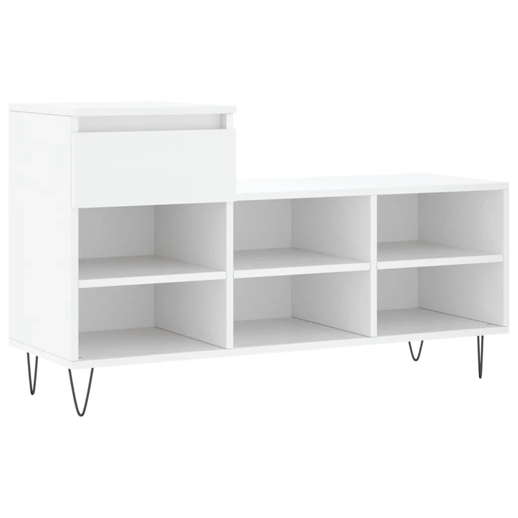 Scarpiera mobile contenitore per scarpe mobile per ingresso/corridoio/soggiorno 102 x 36 x 60 cm legno ingegnerizzato bianco 02_0021434