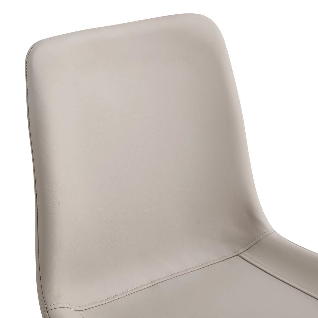 Sedia da pranzo con schienale ergonomico e piedini metallici antiscivolo in PU e metallo Grigio