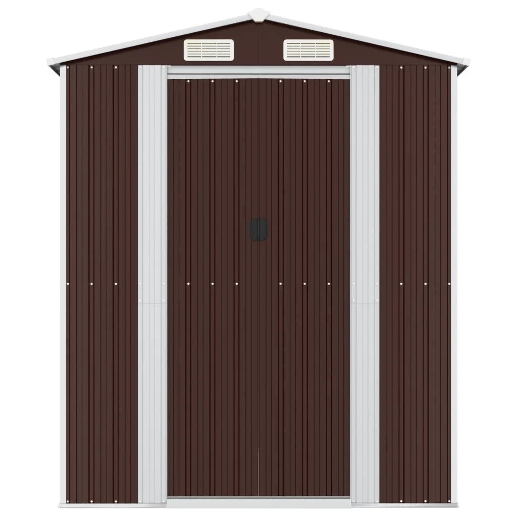 Capanno da Giardino Marrone Scuro 192x191x223cm Acciaio Zincato 3147460