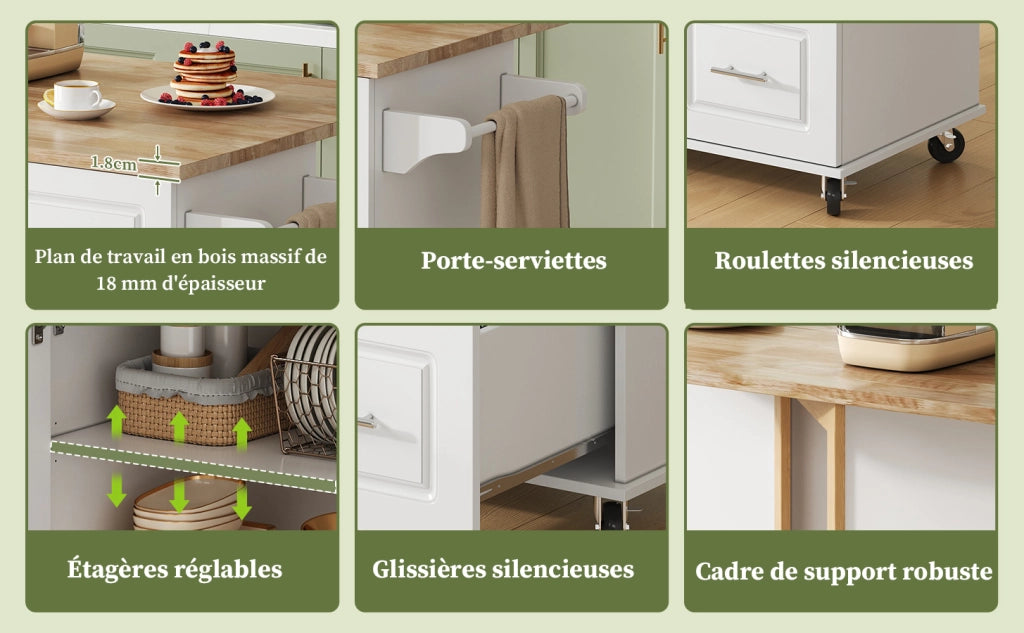 Tavolo da Cucina Pieghevole con Cassetti e Ripiani ¨C MINIMAL ¨C Rovere, 137x43x92 cm