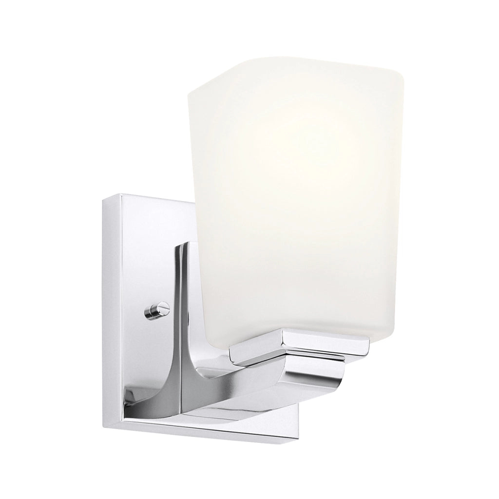 Applique bagno Roehm cromo, vetro opale, G9 3W Kichler