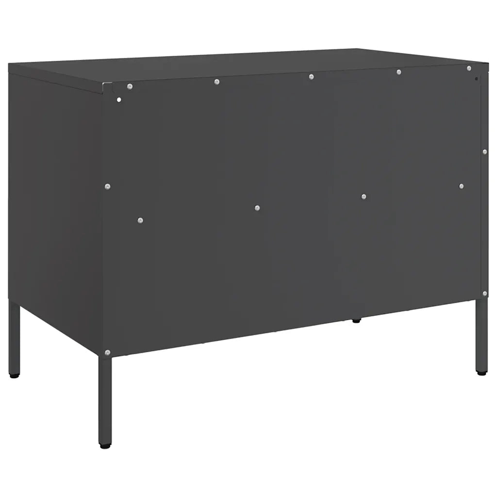 Mobili TV 2pz | Armadietto TV | Mobile Porta TV Neri 68x39x50,5 cm in Acciaio