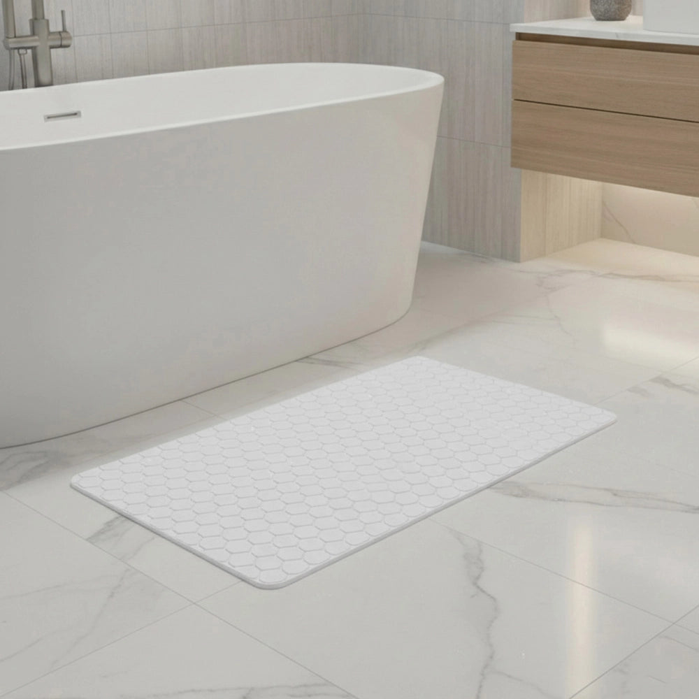 Tappeto bagno antiscivolo bianco 75x43 cm Maia