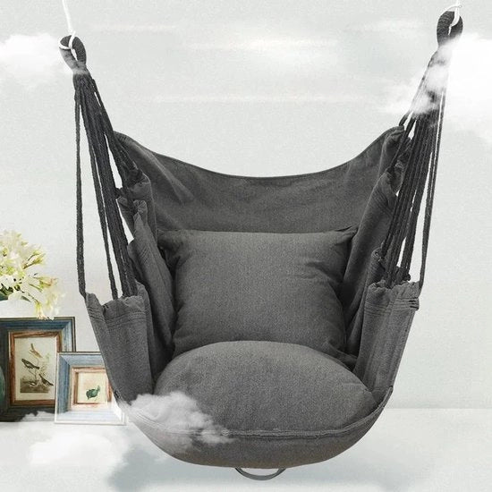 Sedia da Sospensione – Ombrellone da Viaggio in Canapa per Giardino, Camera e Dormitorio, Sedia da Pendolo Indoor/Outdoor, Culla di Lusso per Adulti