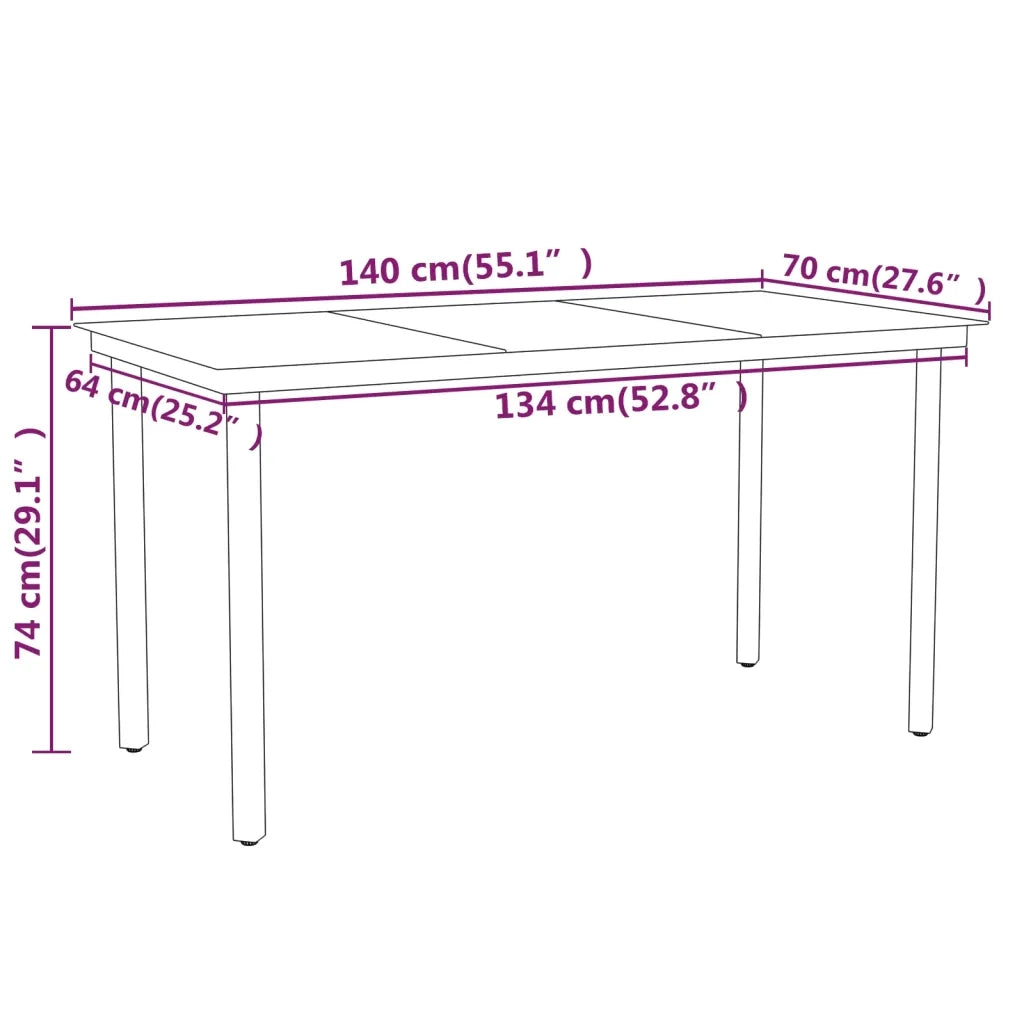 Set Mobili da Pranzo per Giardino 5 pz Nero cod mxl 35121
