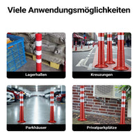 Paletto segnaletico flessibile catarifrangente, 2 paletti delimitatori da 75 cm con viti di montaggio