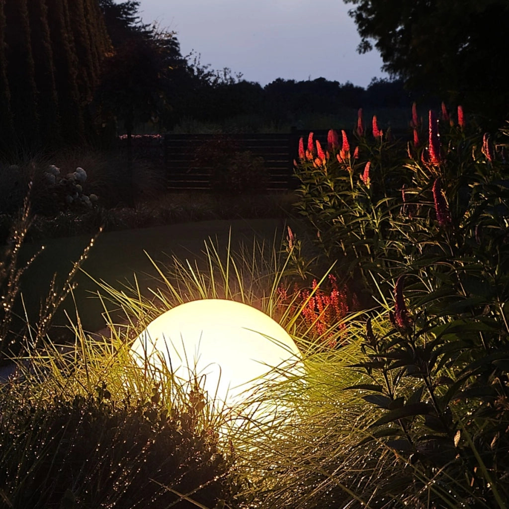 Lampada da giardino a sfera 40cm bianca E27 IP44 Eko-Light