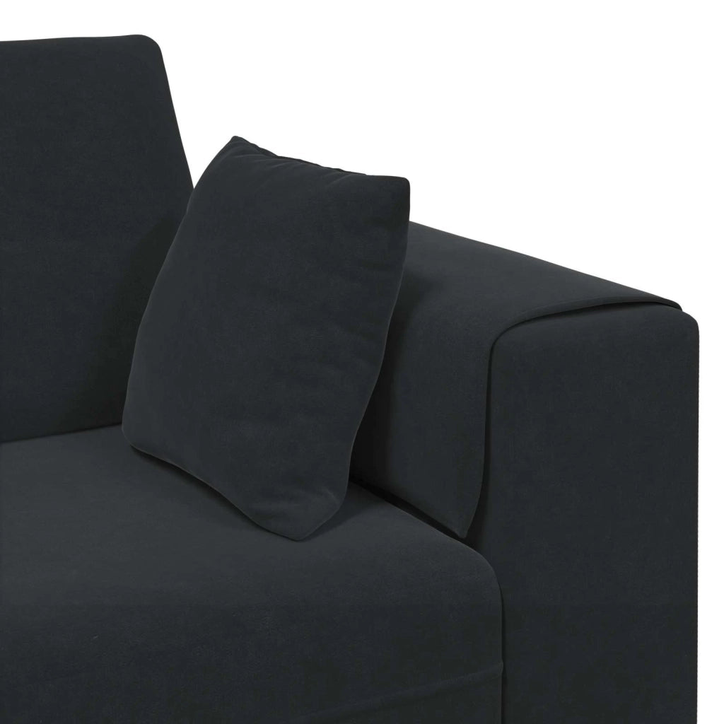 Divano 3 pcs Nero 250 x 188 x 76 cm Velluto 3335177