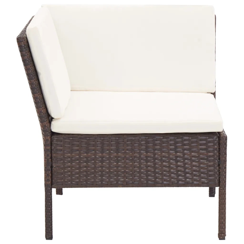 Set Divani da Giardino 6 pz con Cuscini in Polyrattan Marrone cod mxl 43226