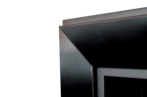 Camino a Bioetanolo da Parete/Incasso 120x49 cm Frame 1200 Nero con Vetro