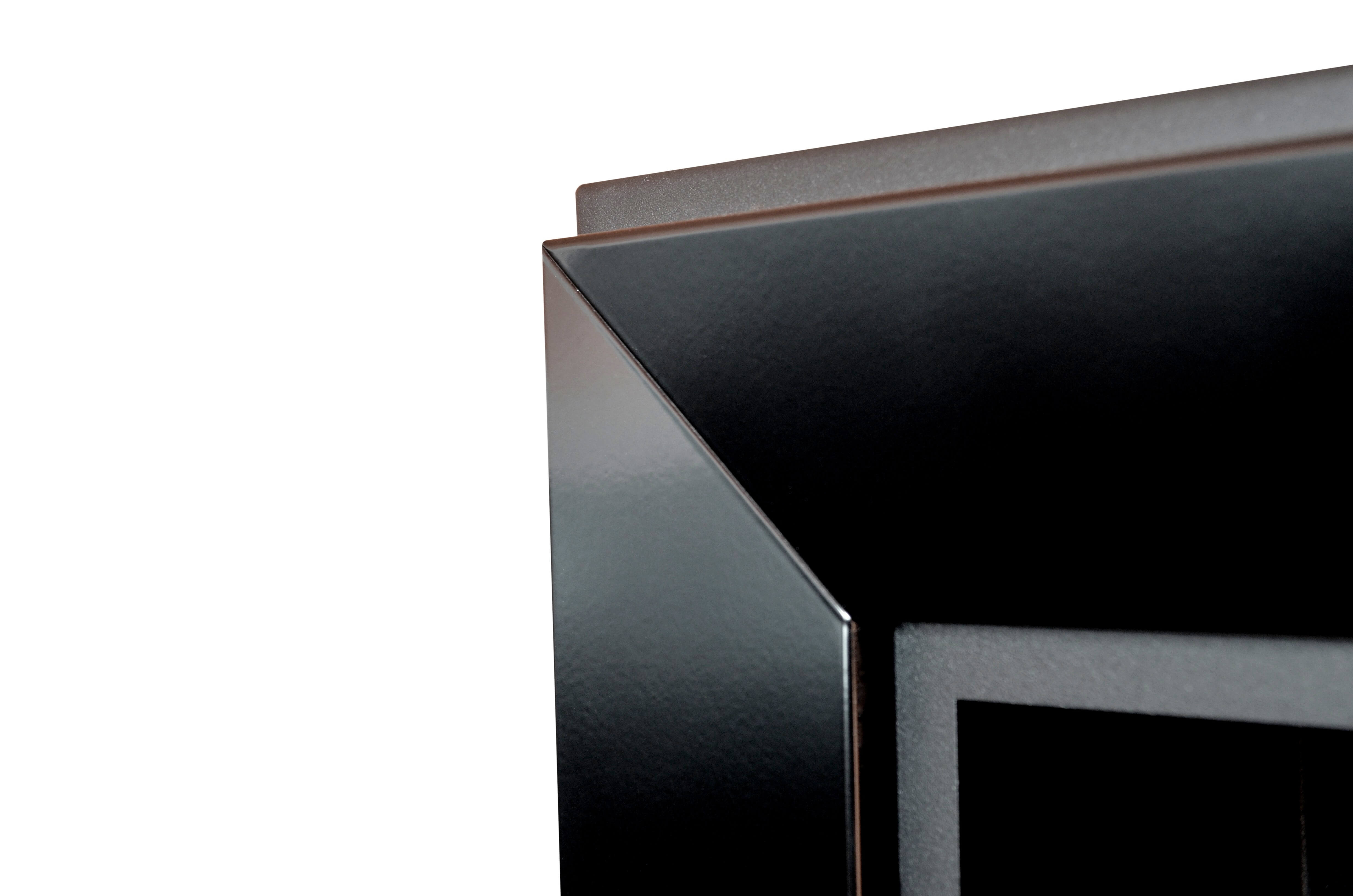 Camino a Bioetanolo da Parete/Incasso 120x49 cm Frame 1200 Nero con Vetro