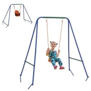 Altalena da Giardino 2 in 1 per Neonati e Bambini da 6 Mesi a 8 Anni, Arancione e Blu
