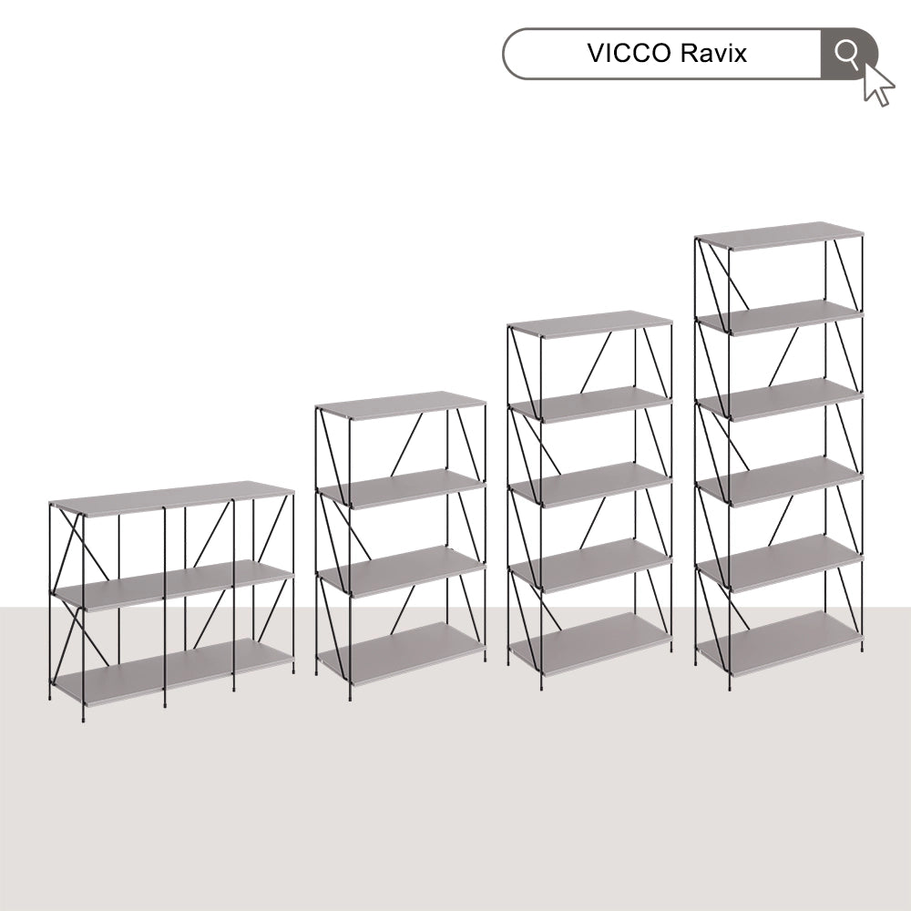 Vicco Scaffale Grigio/nero 60 x 134.5 cm