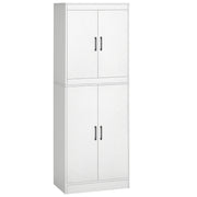 Armadio Cucina con 4 Ante e 5 Ripiani Aperti ¨C zephmum ¨C Bianco 60x36x168 cm