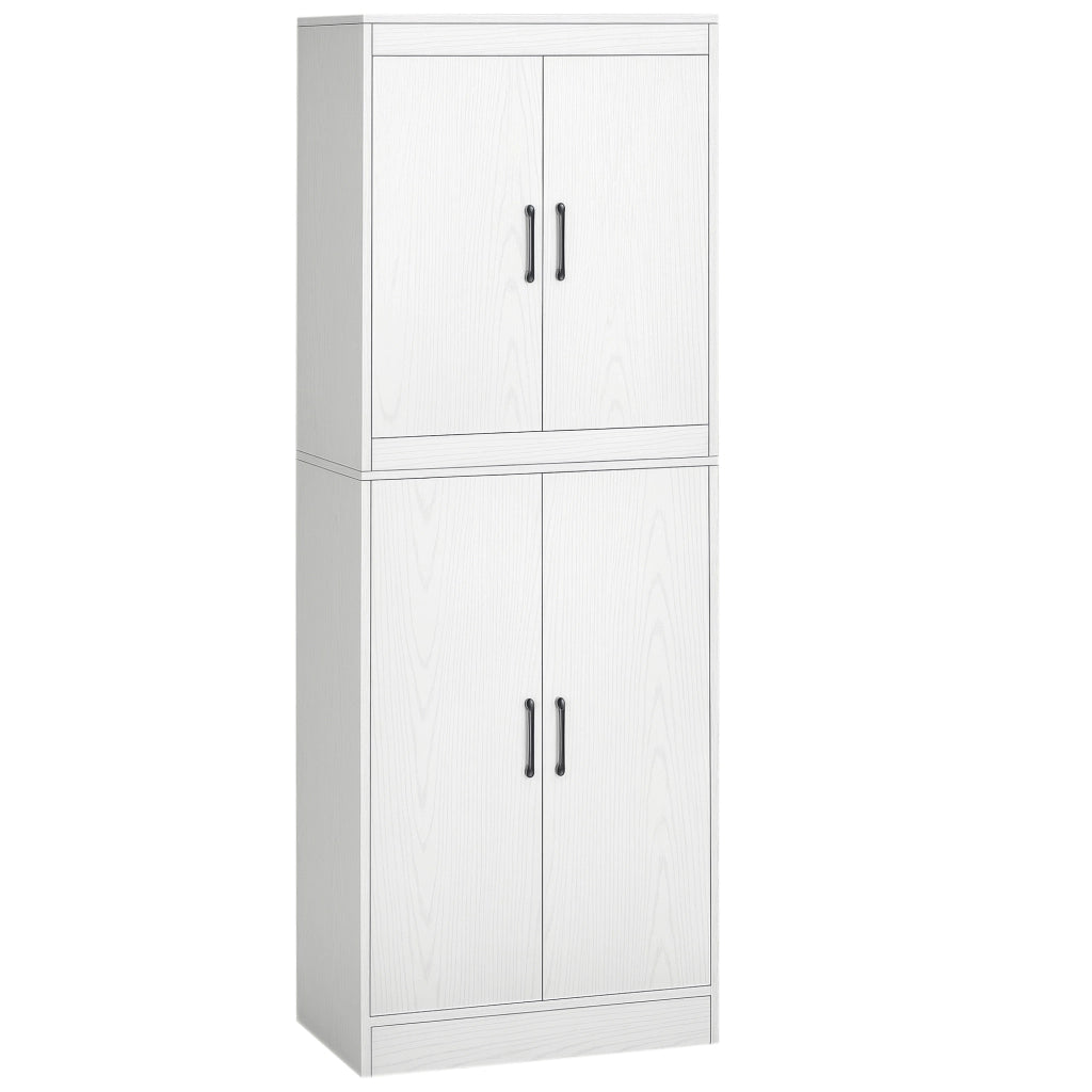 Armadio Cucina con 4 Ante e 5 Ripiani Aperti ¨C zephmum ¨C Bianco 60x36x168 cm