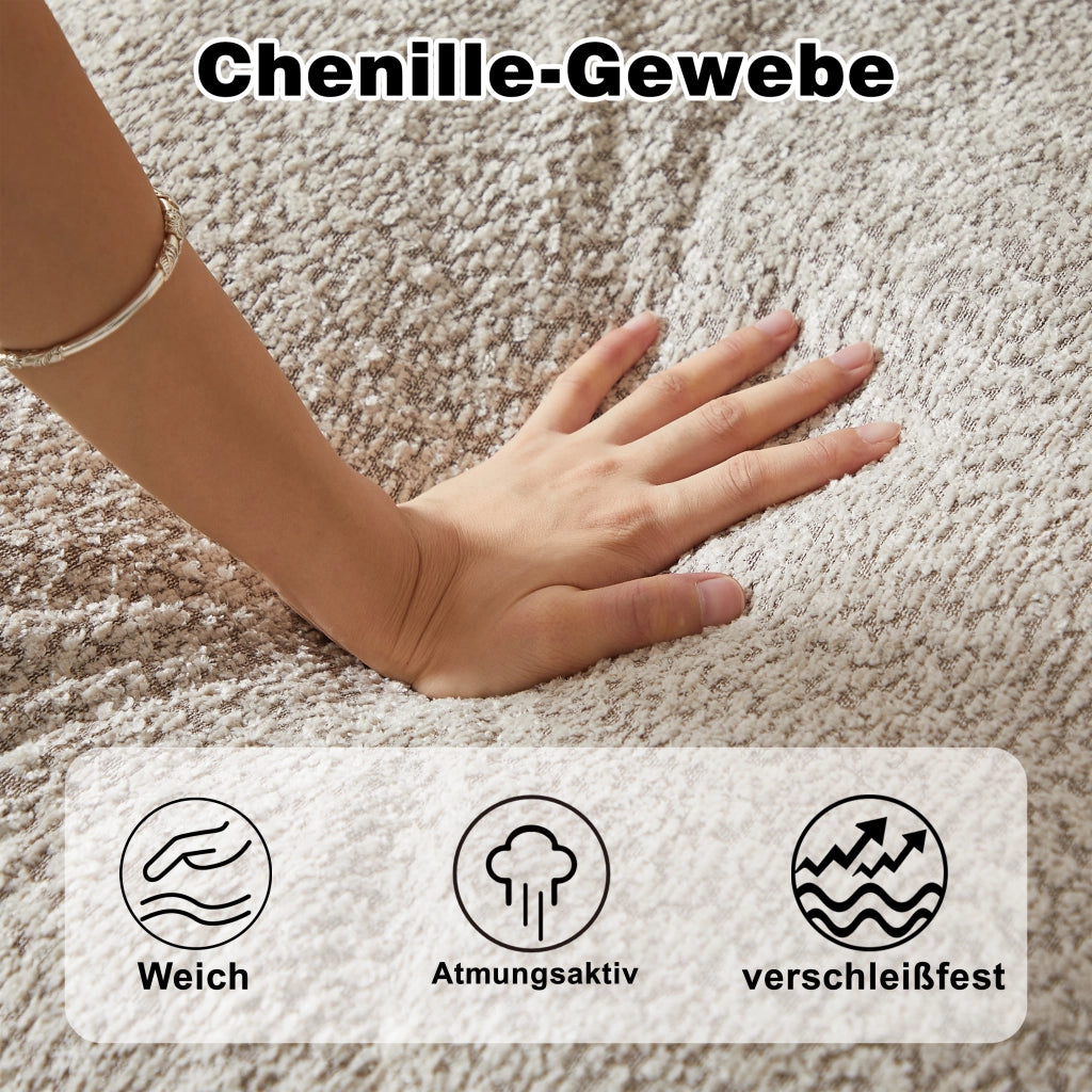Divano Modulare Angolare con Chaise Longue in Tessuto ¨C MINIMAL ¨C Chenille