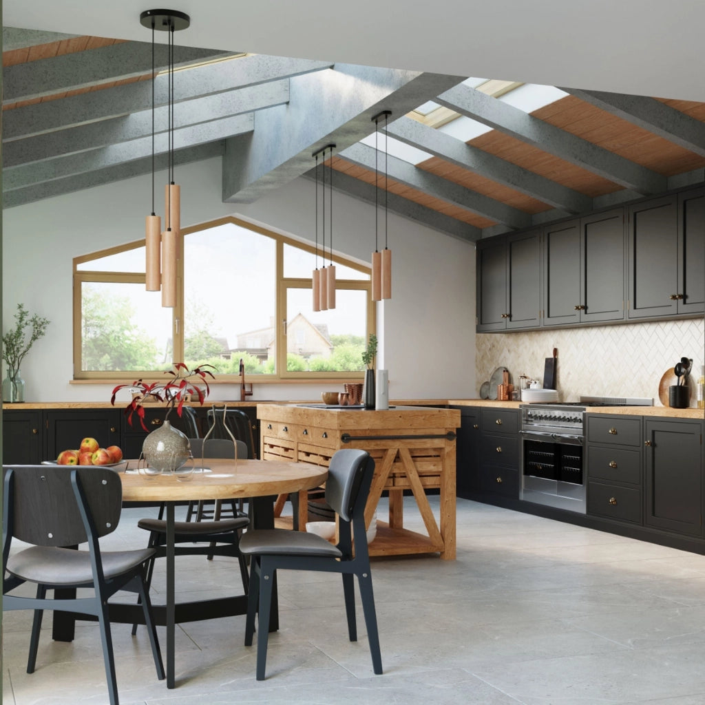 Lampadario CASANO Pure Lume 3 luci GU10 legno nero