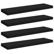 4 pz Scaffali a Parete | Ripiano a parete | Mensole a Parete Neri 80x23,5x3,8 cm in MDF