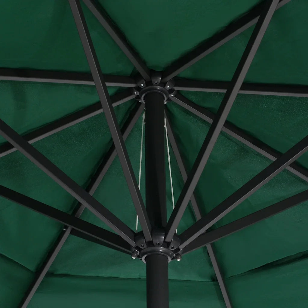 Ombrello | Parasolne da Giardino con Palo in Alluminio 600 cm Verde