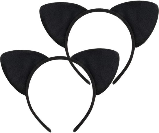 Set di 2 fasciature per capelli con orecchini per gatti per ragazze - Fasciature festive con copricapelli per capelli