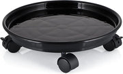 Carrello per piante 30 cm con ruote frenanti per contenitori pesanti di giardino - Capacità di carico 56 kg (Nero)