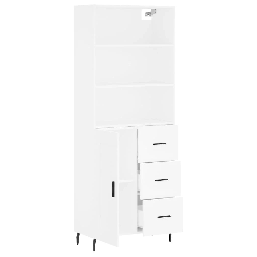 Buffet credenza cassettiera armadio mobile contenitore organizer cucina soggiorno salotto alto 69,5 x 34 x 180 cm legno ingegnerizzato bianco 02_0032682