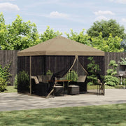 Gazebo da giardino con pareti laterali 3 x 3 m Beige