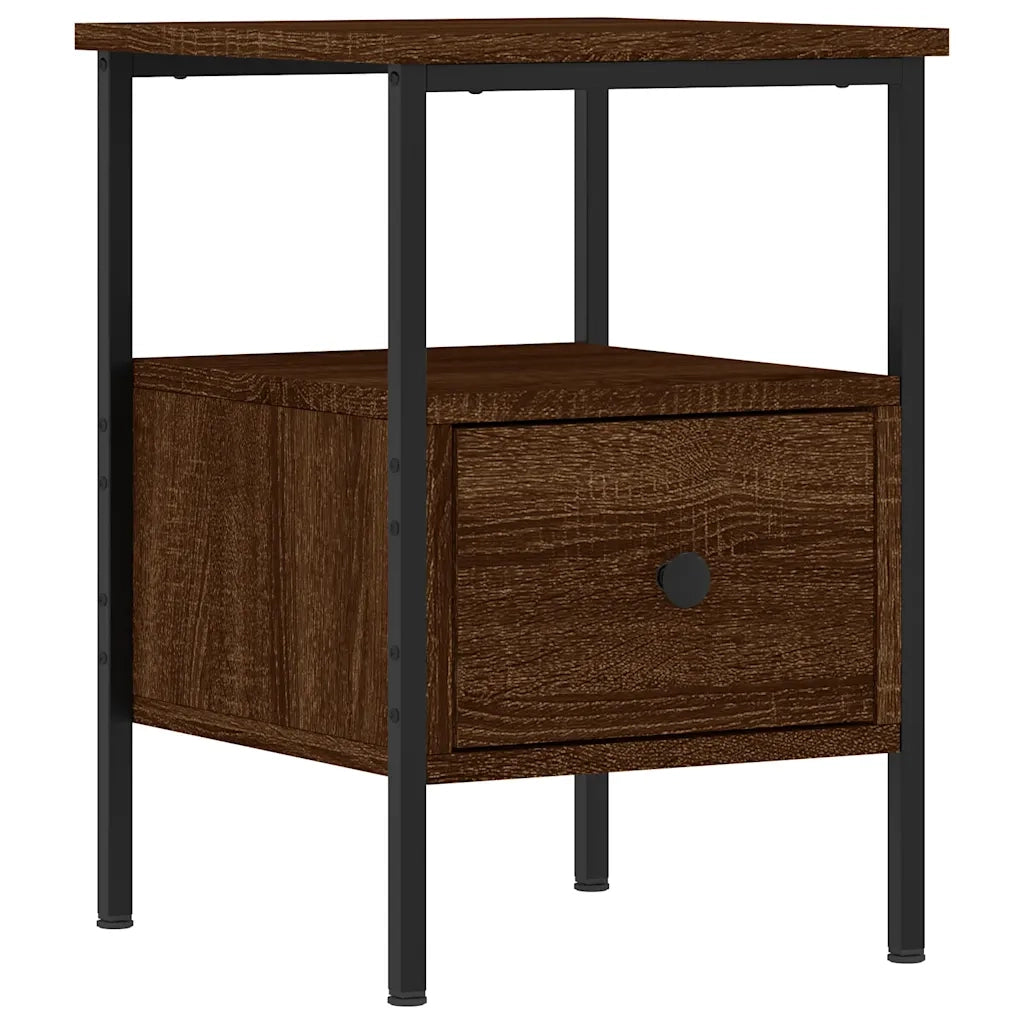 Set di 2 Comodini | Armadio da Notte | Mobiletto da notte Rovere Marrone 34x36x50 cm in Legno Multistrato