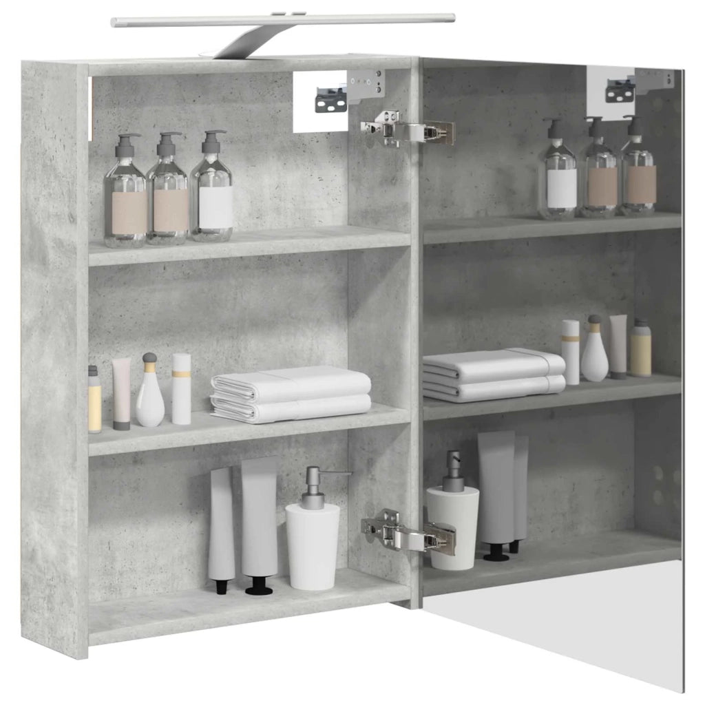 Mobiletto per specchio da bagno con lo scaffale Grigio cemento
