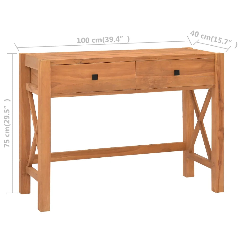 Scrivania con 2 Cassetti 100x40x75 cm in Legno di Teak 325264