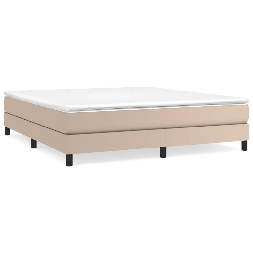 Struttura Letto a Rete a Molle-Giroletto Cappuccino 160x200 cm in Similpelle 599334