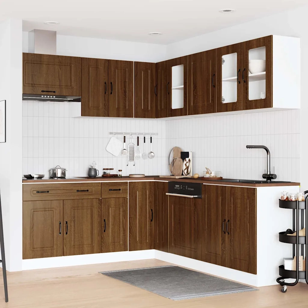 vidaXL Set Mobili da Cucina 11 pz Kalmar Rovere Marrone in Truciolato