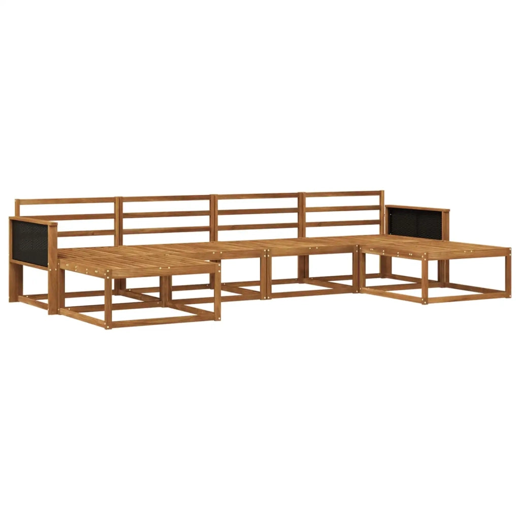 Set di divani da esterno 6 pz Naturale Legno di Acacia Massello 3382772