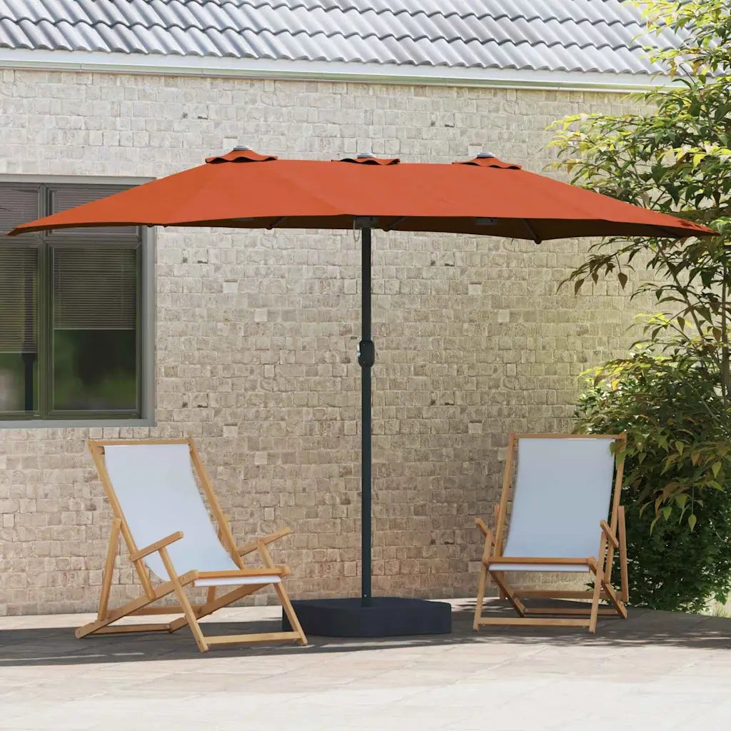 vidaXL Ombrello da giardino Terracotta 385 x 209 x 244 cm Tessuto
