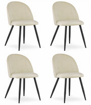 Sedia Valora BELLO in velluto beige con gambe in metallo nero x4