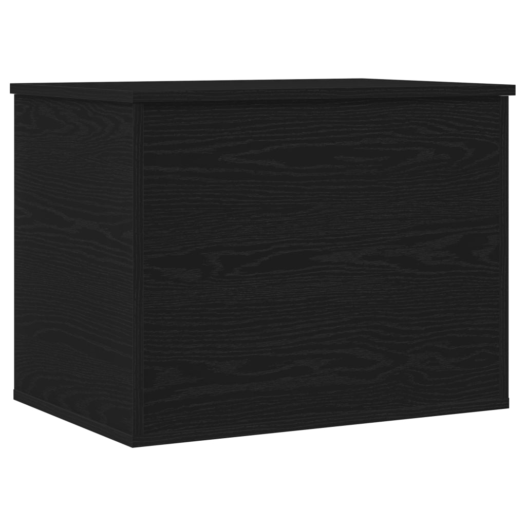 Scatola di Stoccaggio  con Coperchio Nero Rovere 60x42x46 cm Legno Ingegnerizzato