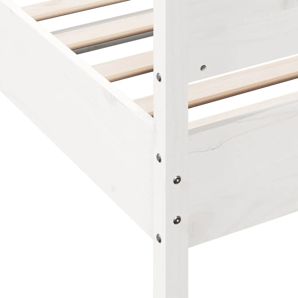 Giroletto senza Materasso Bianco 75x190 Legno Massello di Pino