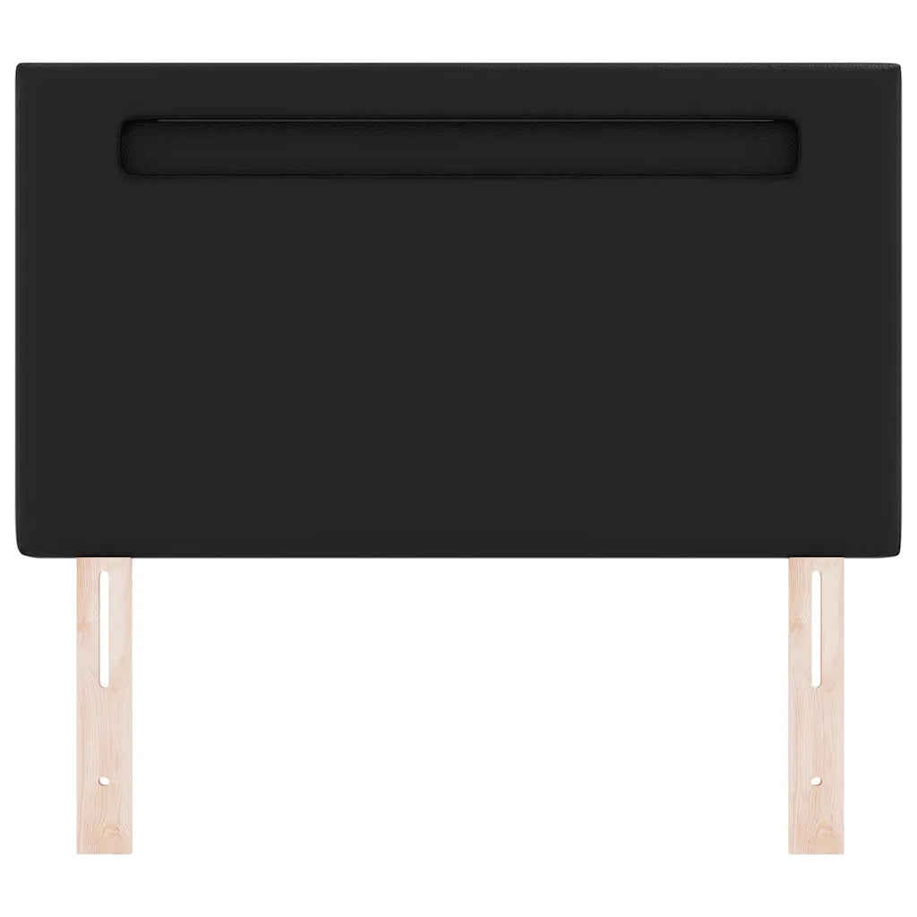 Testiera LED-Testata con LED-Testiera Decorativa Nero 100 cm Pelle Sintetica