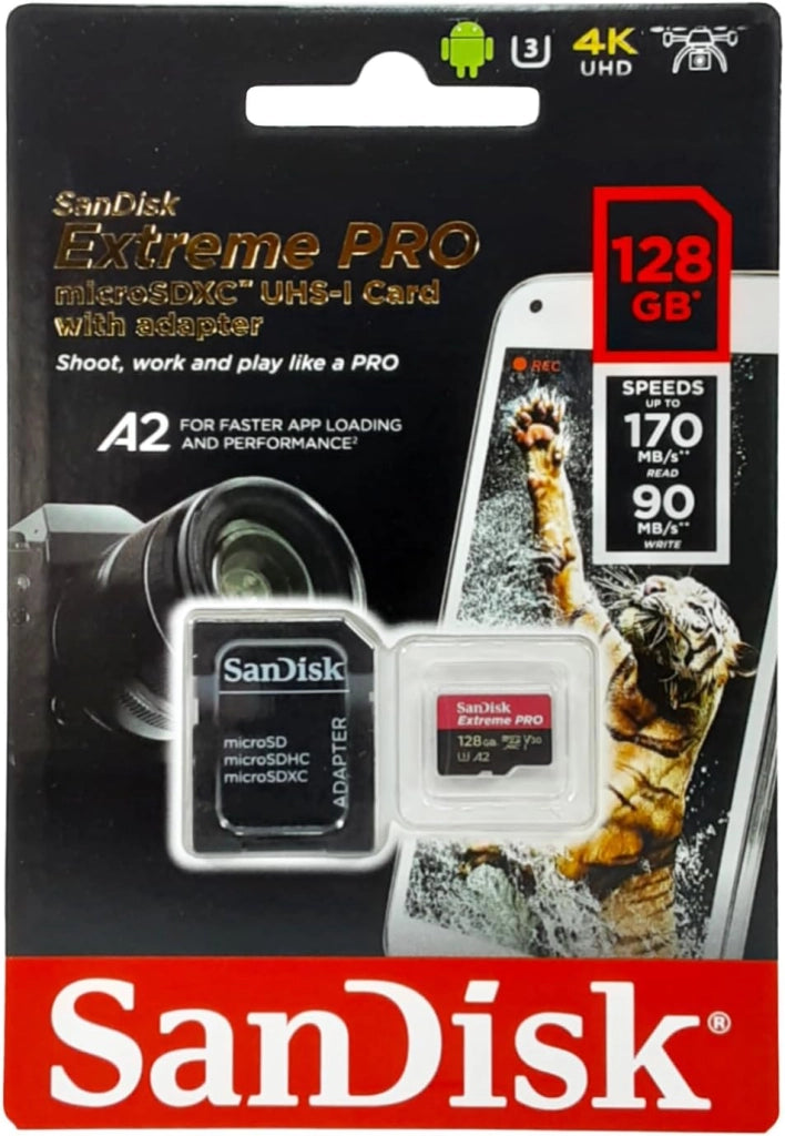 Extreme Pro 1 TB microSDXC Memory Card + SD Adapter with A2 App Performance + Rescue Pro Deluxe 170 MB/s Class 10, UHS-I, U3, V30