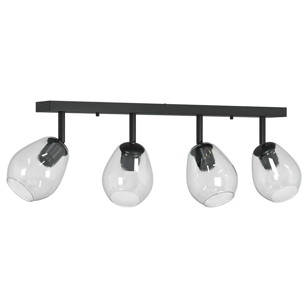 Faretto da soffitto moderno orientabile per interni atmosfera accogliente 73,5 x 13 x 26 cm vetro nero 02_0058436