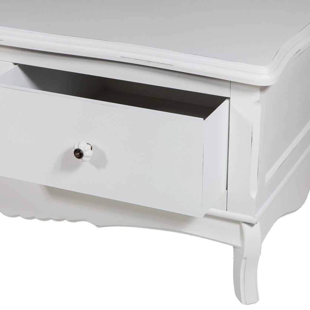 Mobile basso in legno con laccatura bianca 92x52x41