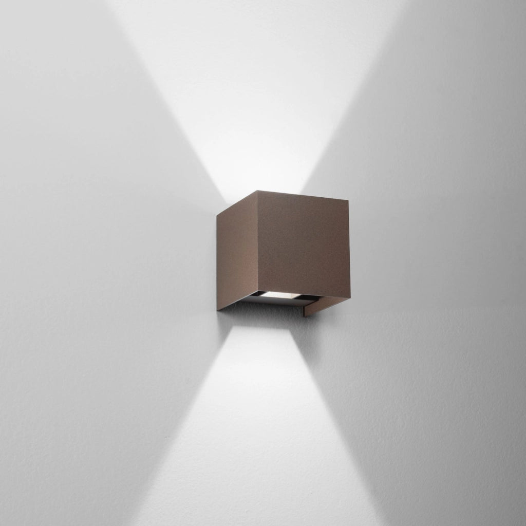 APPLIQUE BIEMISSIONE LED ALFA BRONZO 20W 1800LM CCT 3000K / 4000K IP54 12X12X12CM