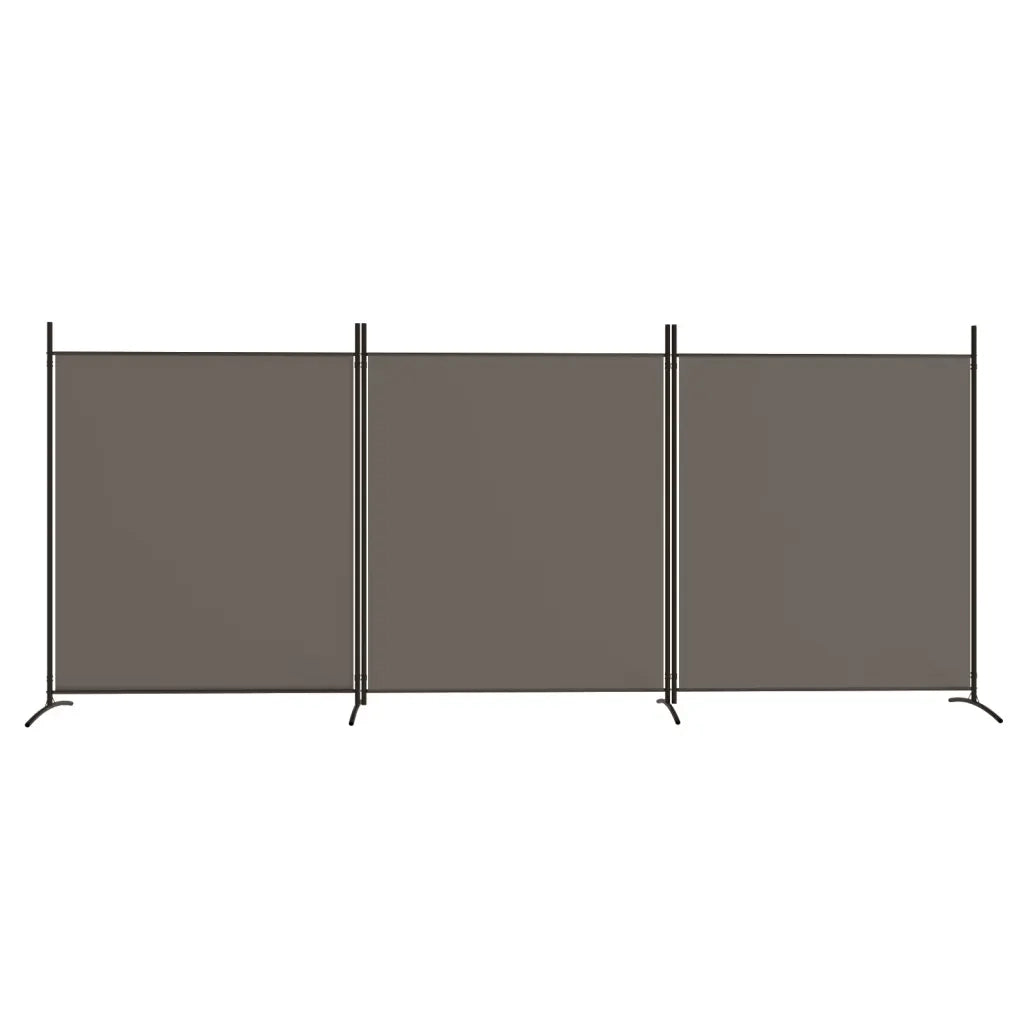 Divisorio a 3 Pannelli Antracite 525x180 cm in Tessuto 350280